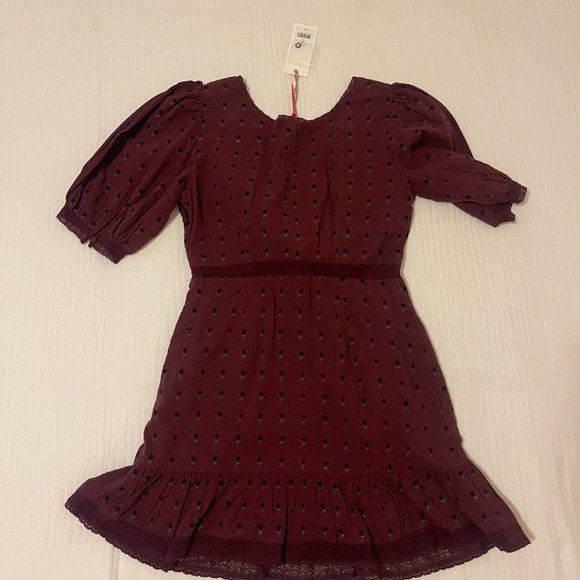 LoveShackFancy Lena Dress Burgundy - Picture 4 of 4